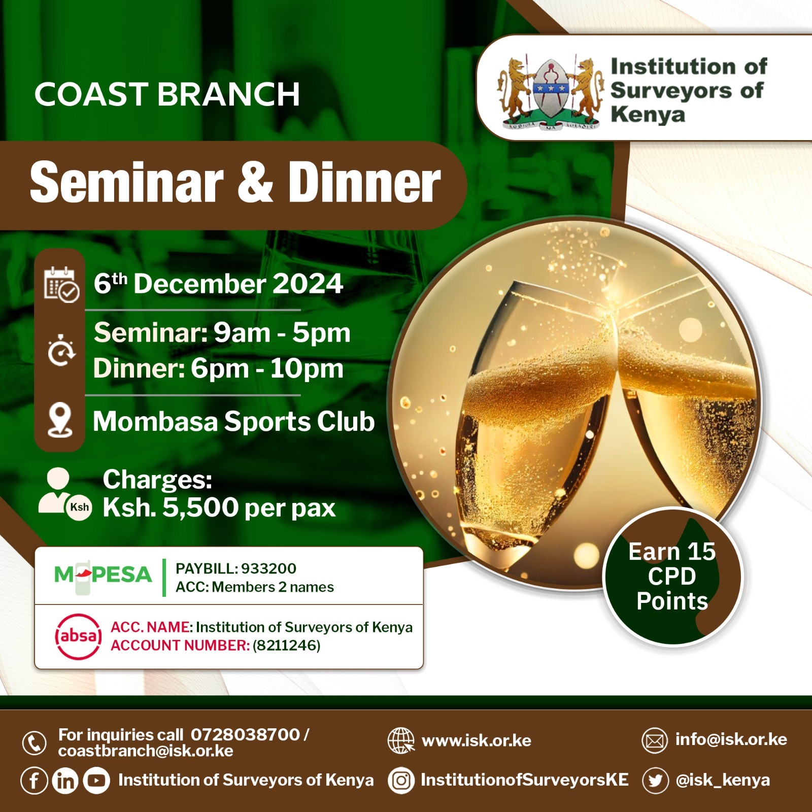 COAST BRANCH SEMINAR AND DINNER