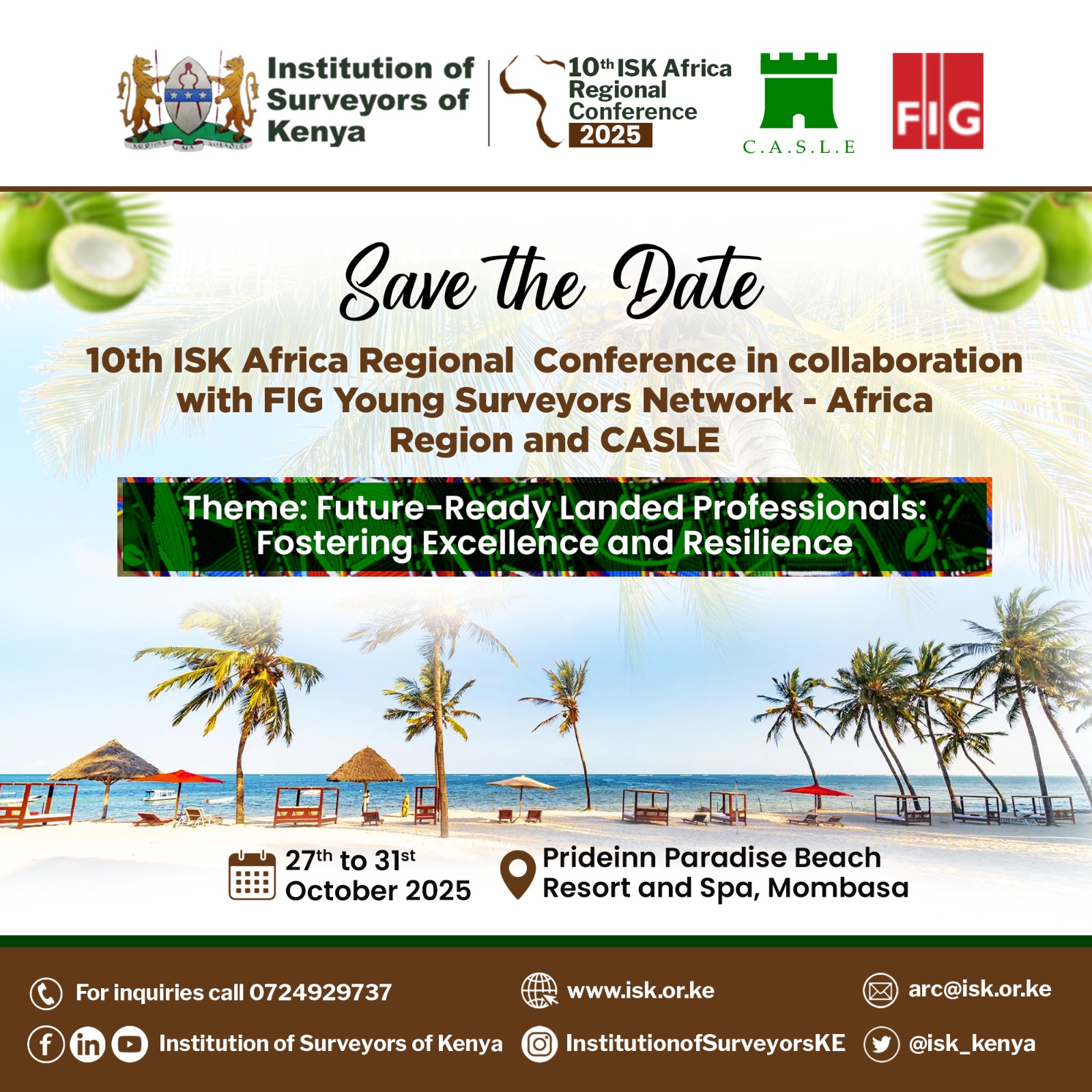  10th ISK Africa Regional Conference in collaboration with FIG YSN - Africa Region and CASLE.